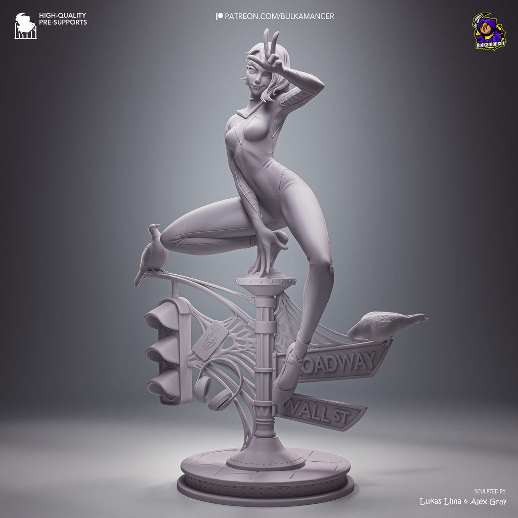 Spider-Gwen Premium Resin Display Miniature | Interchangeable Head Sculpt