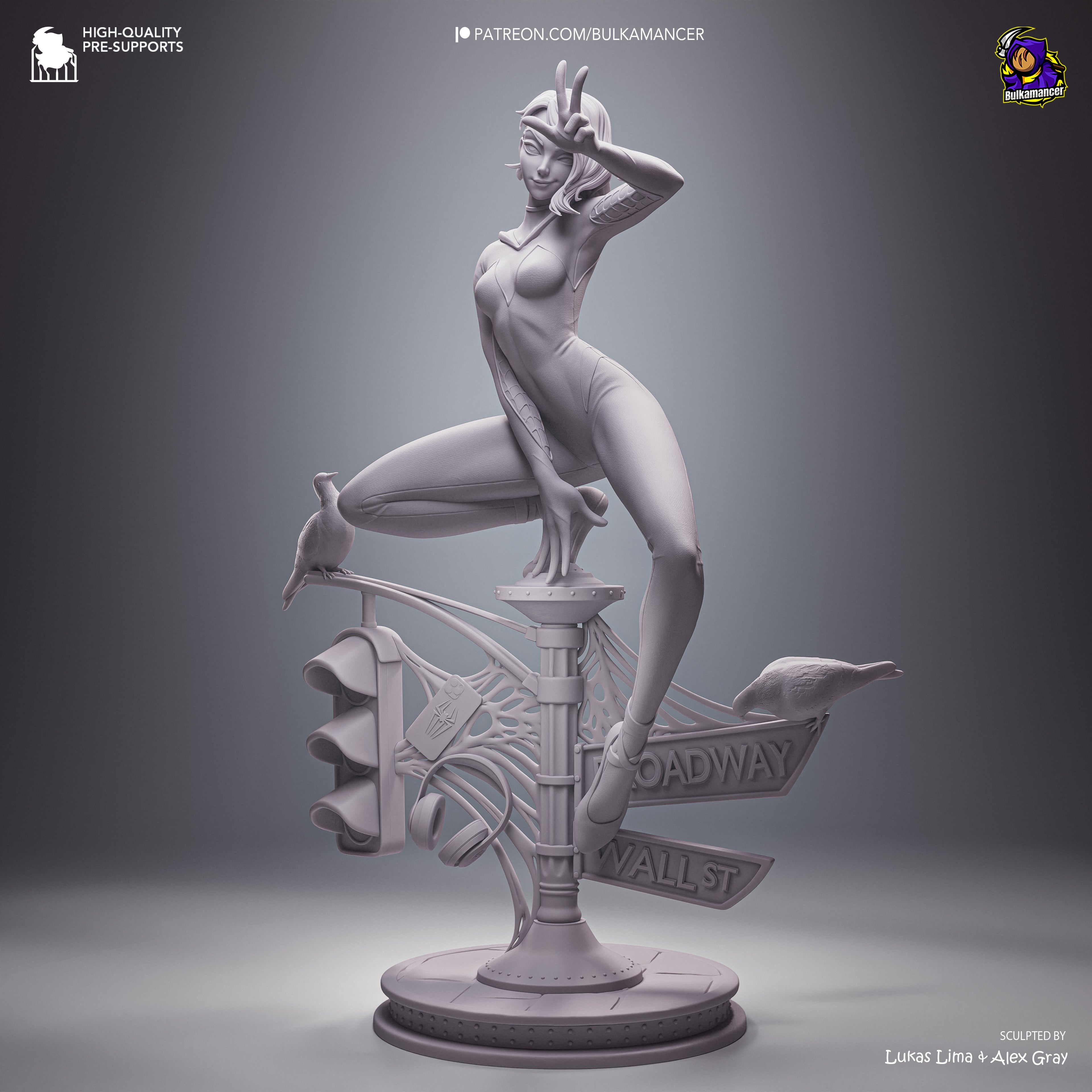 Spider-Gwen Premium Resin Display Miniature | Interchangeable Head Sculpt
