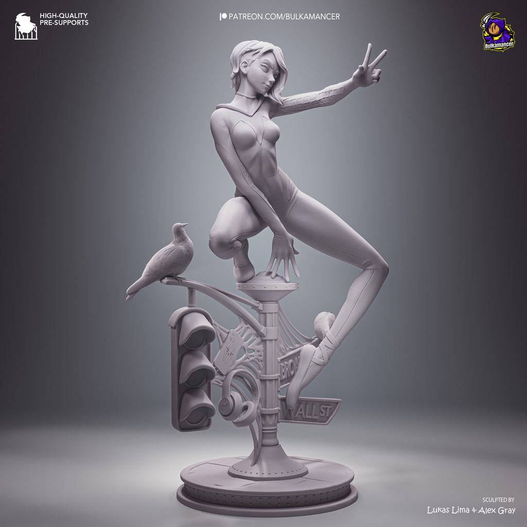 Spider-Gwen Premium Resin Display Miniature | Interchangeable Head Sculpt