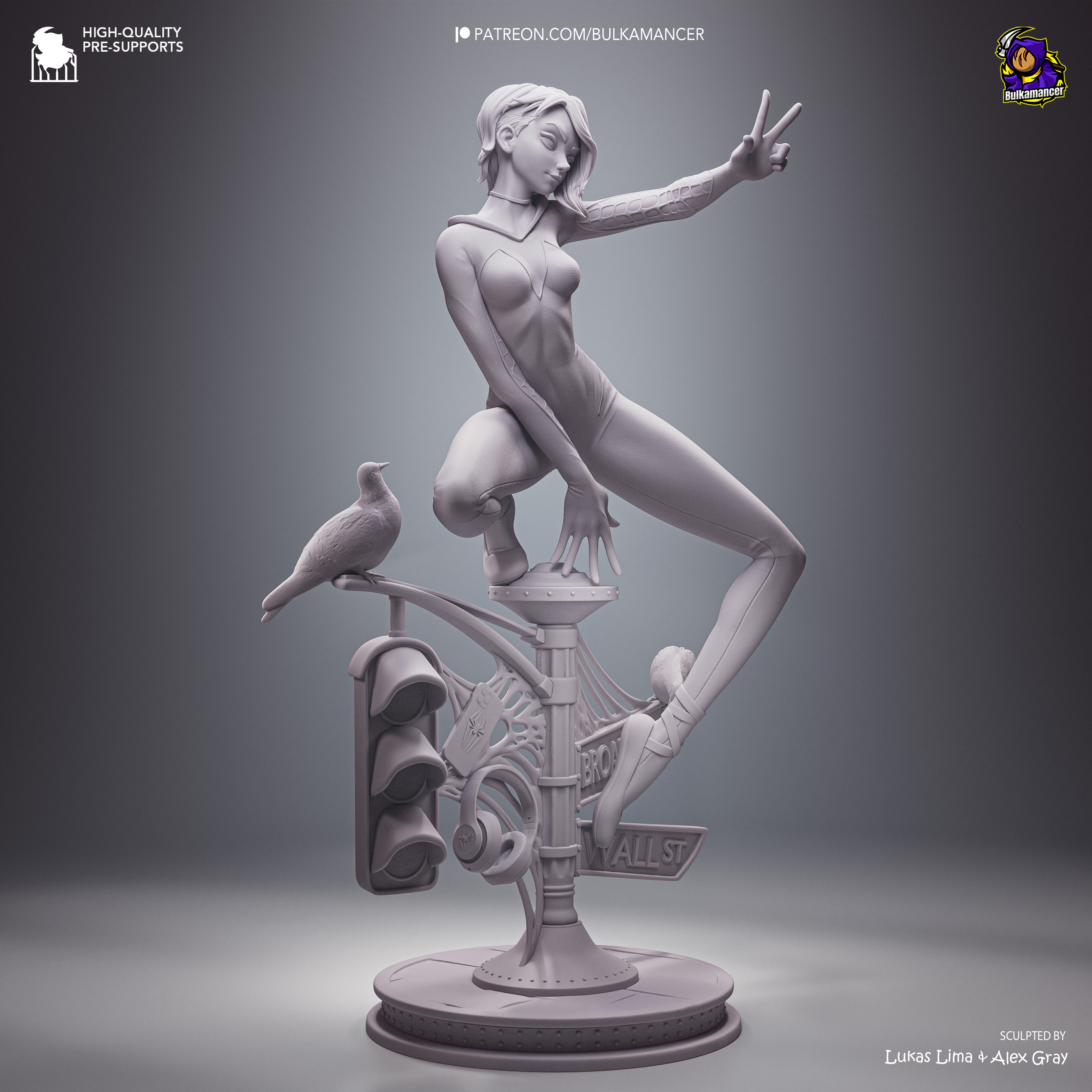 Spider-Gwen Premium Resin Display Miniature | Interchangeable Head Sculpt