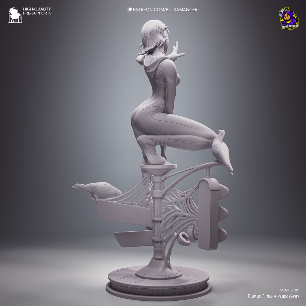 Spider-Gwen Premium Resin Display Miniature | Interchangeable Head Sculpt