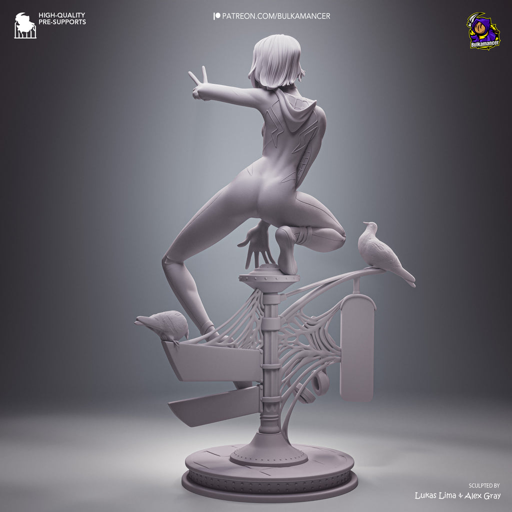 Spider-Gwen Premium Resin Display Miniature | Interchangeable Head Sculpt