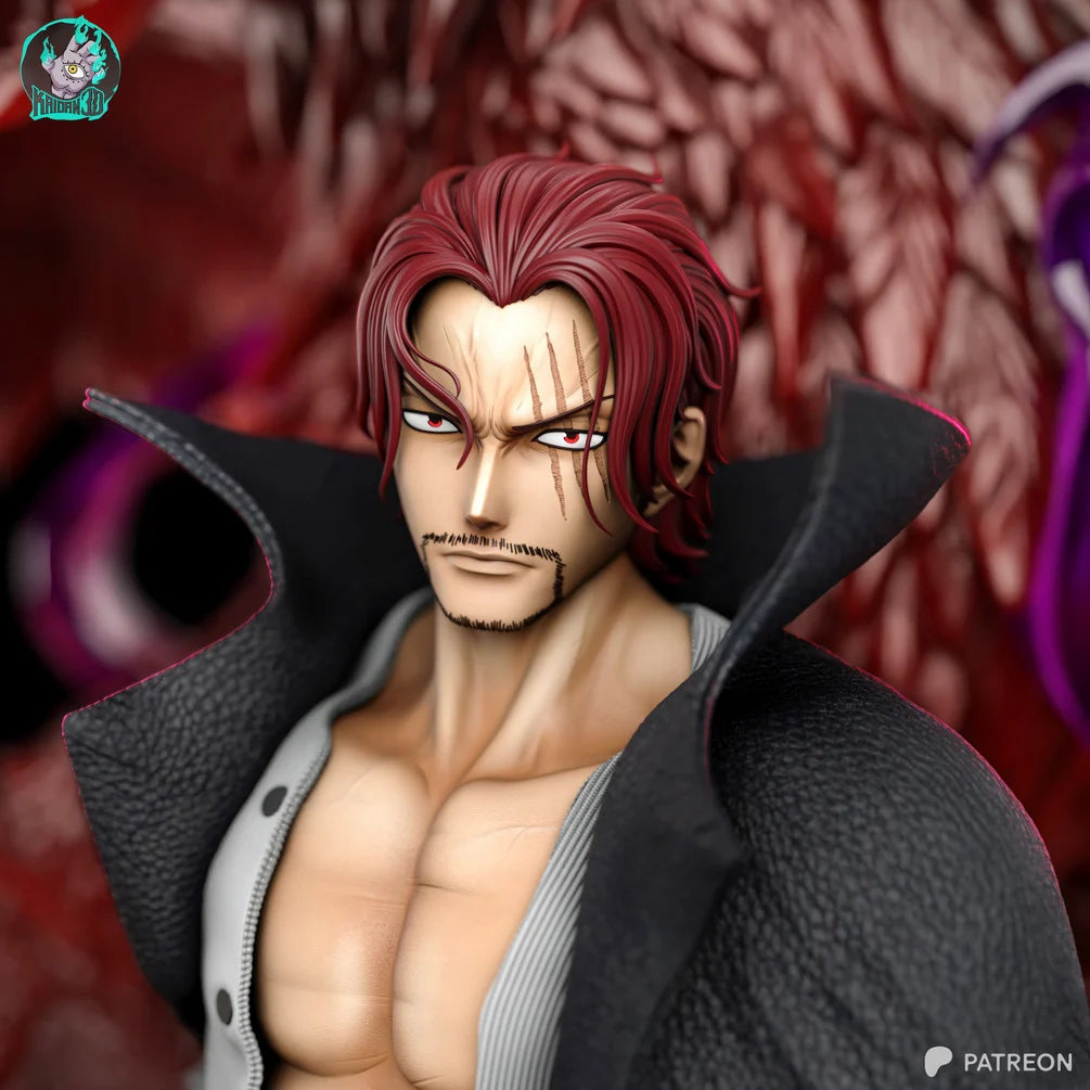 One Piece - Shanks with Haki Spirit Dragon Custom 3D-Printed Display Statue | Kaidan3D