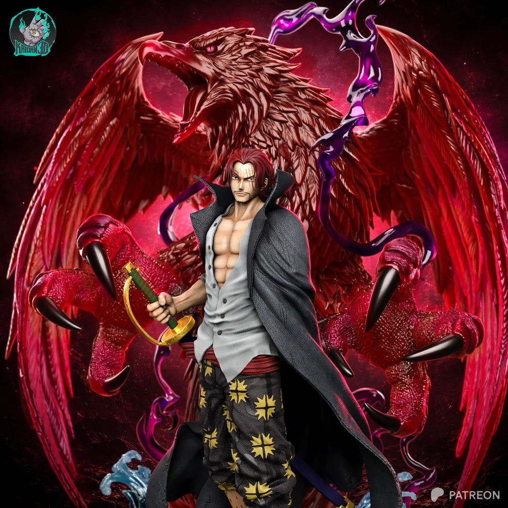 One Piece - Shanks with Haki Spirit Dragon Custom 3D-Printed Display Statue | Kaidan3D