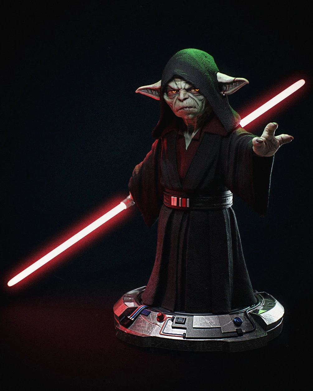 Star Wars - Sith Dark Side Yoda (CA 3D Design) Statue | Multiple Scales & Finishes