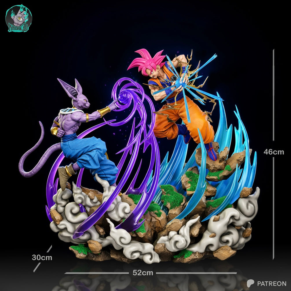 Goku vs Beerus Diorama Statue XL - Dragon Ball Super | Billy Bones Emporium