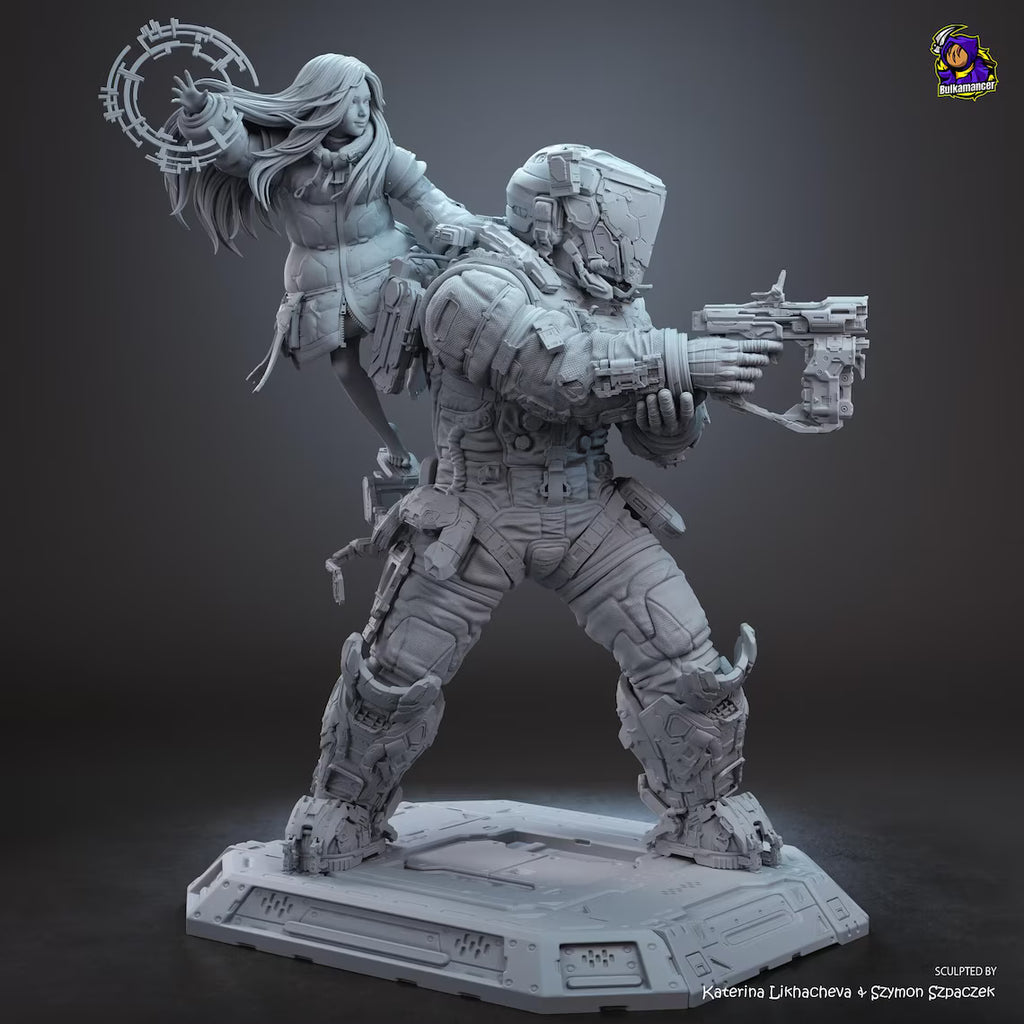 Pragmata's Hugh Williams and Diana: Premium Resin Display Miniature