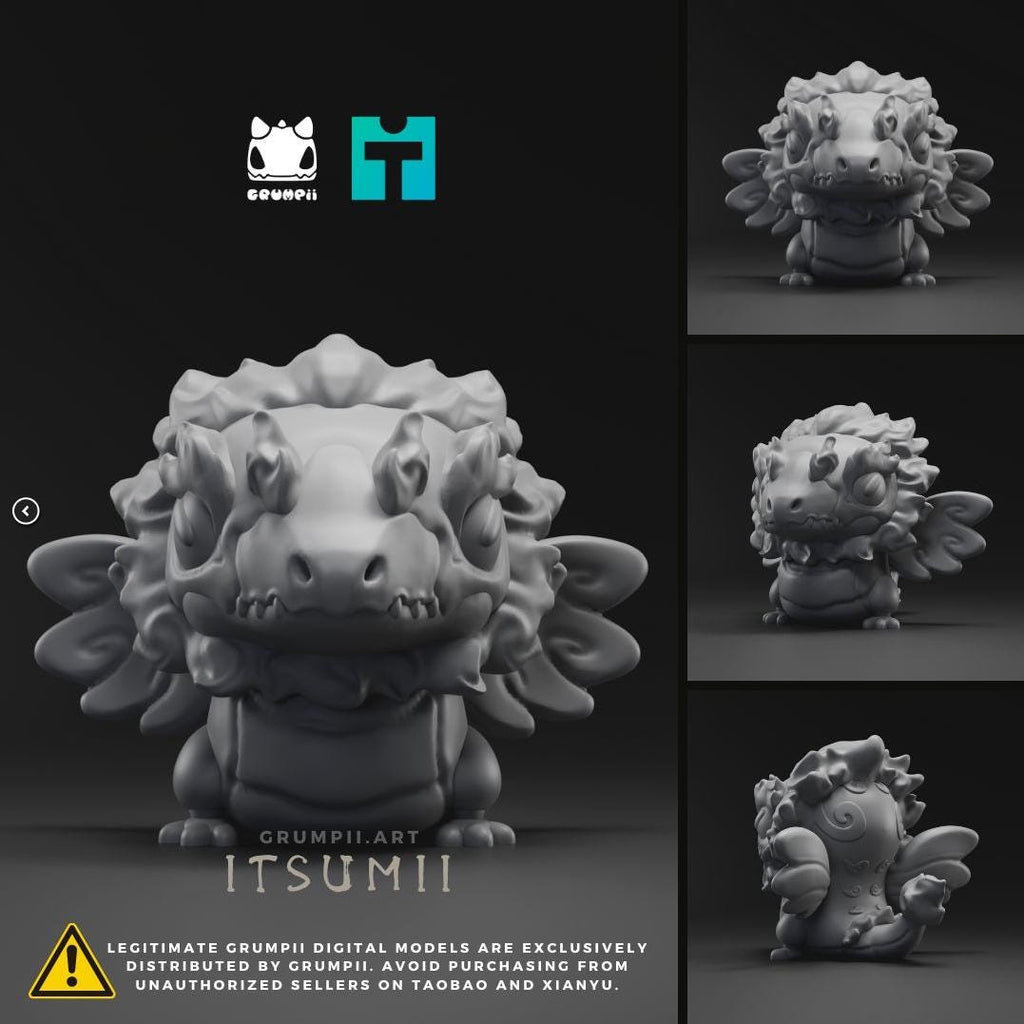 Grumpii Mythical Beast Collectible Toy Figurine – 3D Printable Fantasy Creature Models