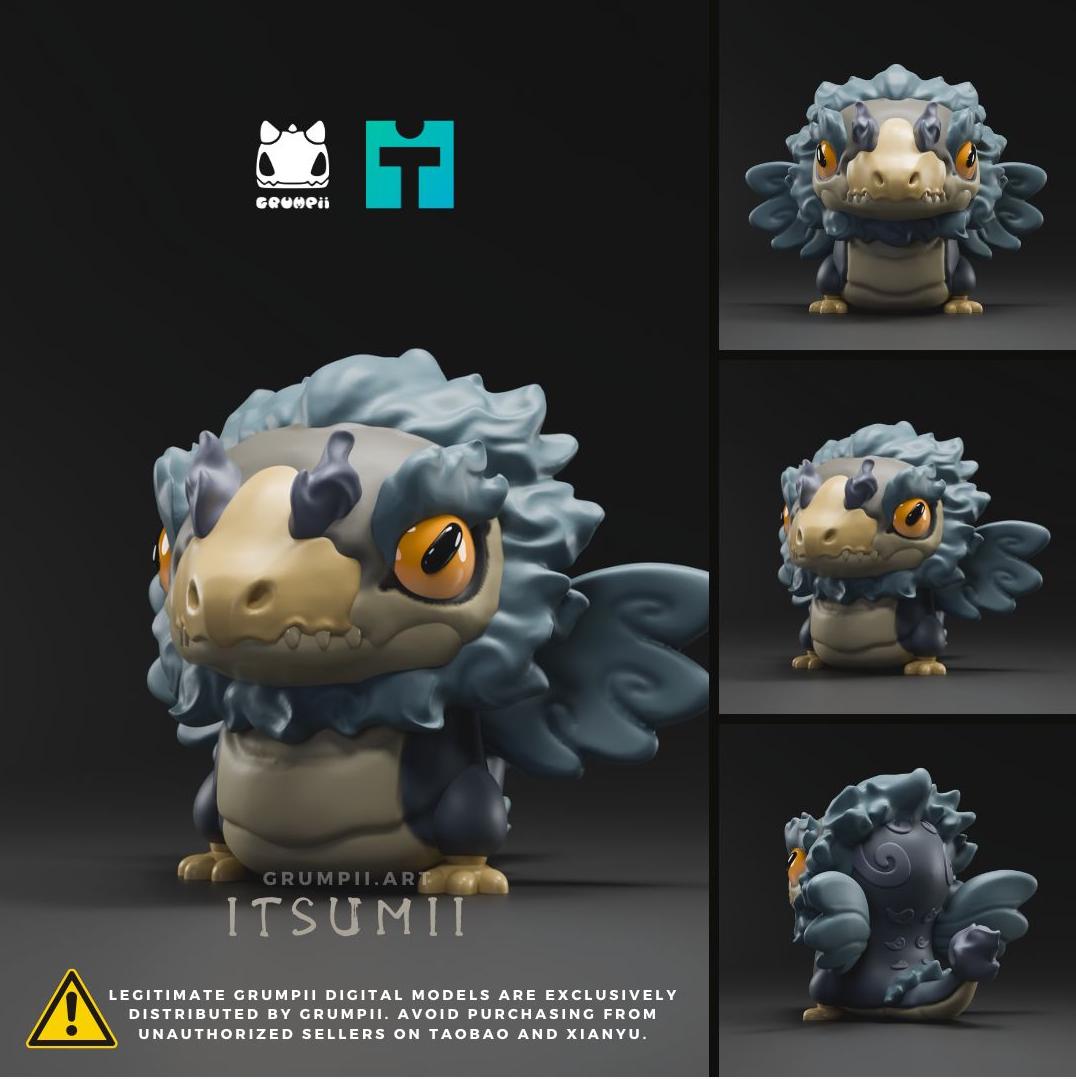 Grumpii Mythical Beast Collectible Toy Figurine – 3D Printable Fantasy Creature Models