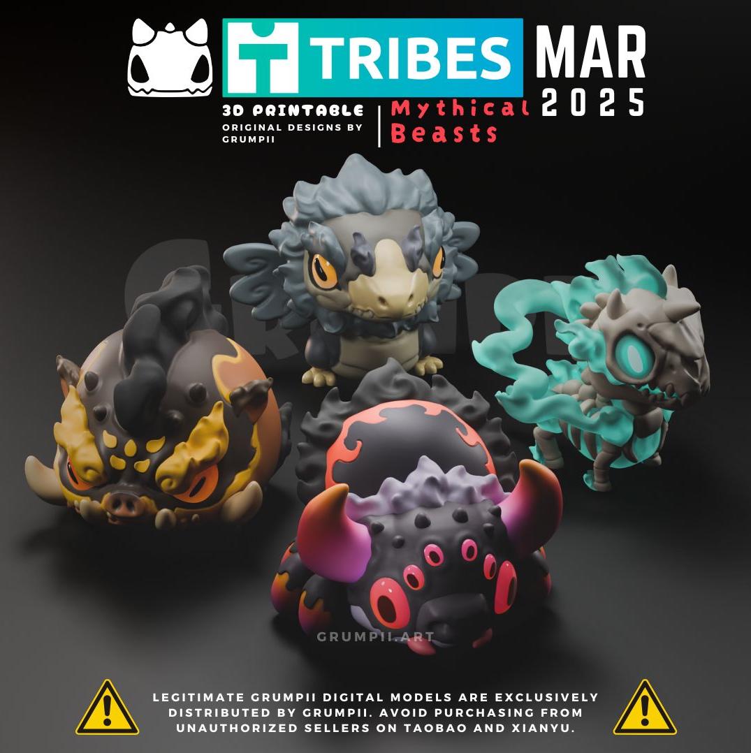 Grumpii Mythical Beast Collectible Toy Figurine – 3D Printable Fantasy Creature Models