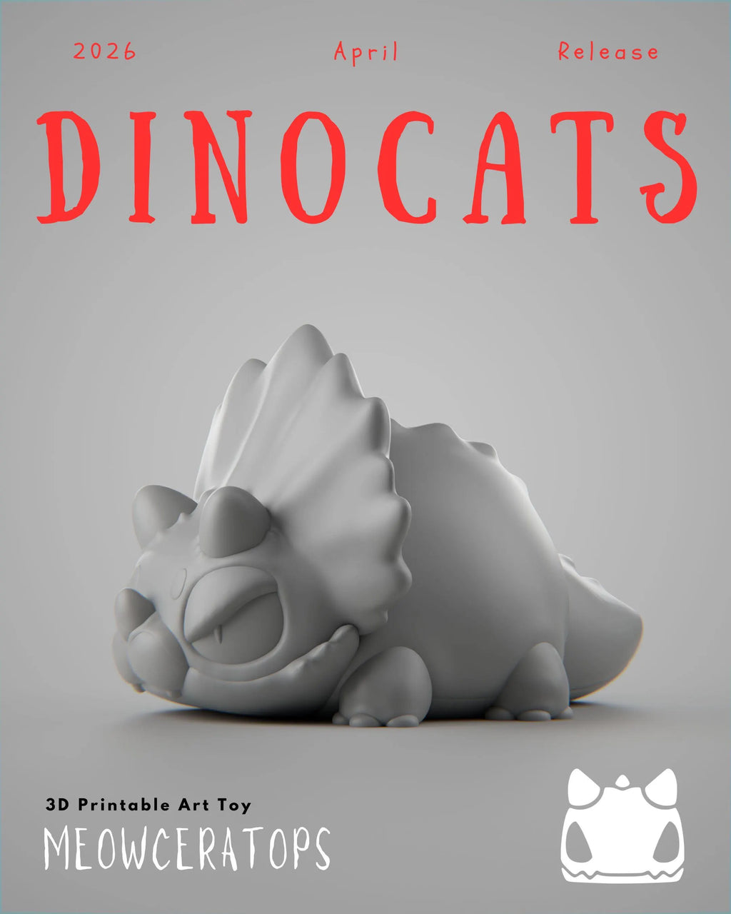 Dinocats – 3D Printable Art Toys | Grumpii Monster Figures