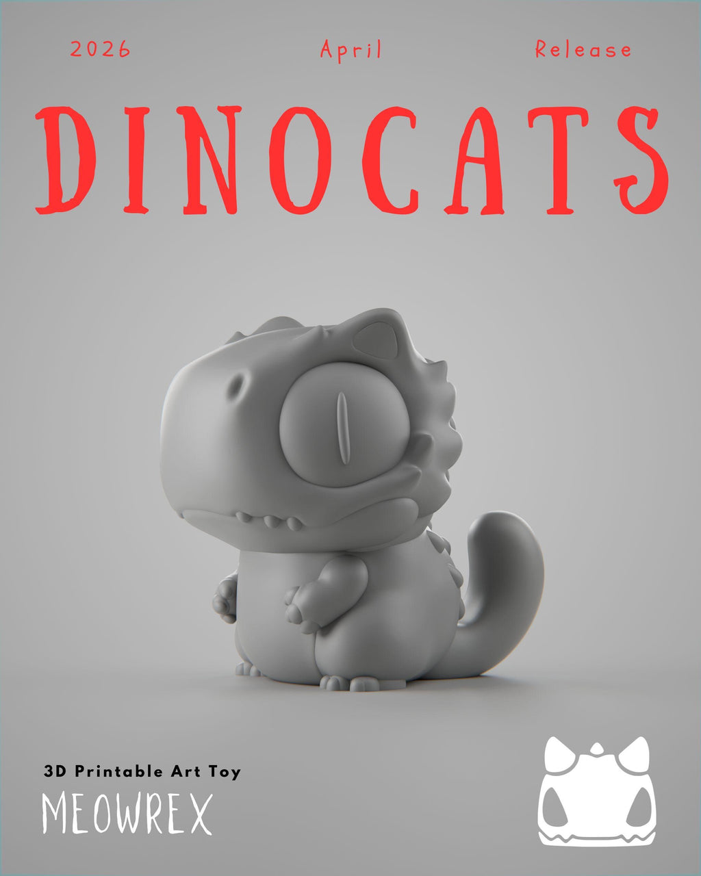 Dinocats – 3D Printable Art Toys | Grumpii Monster Figures