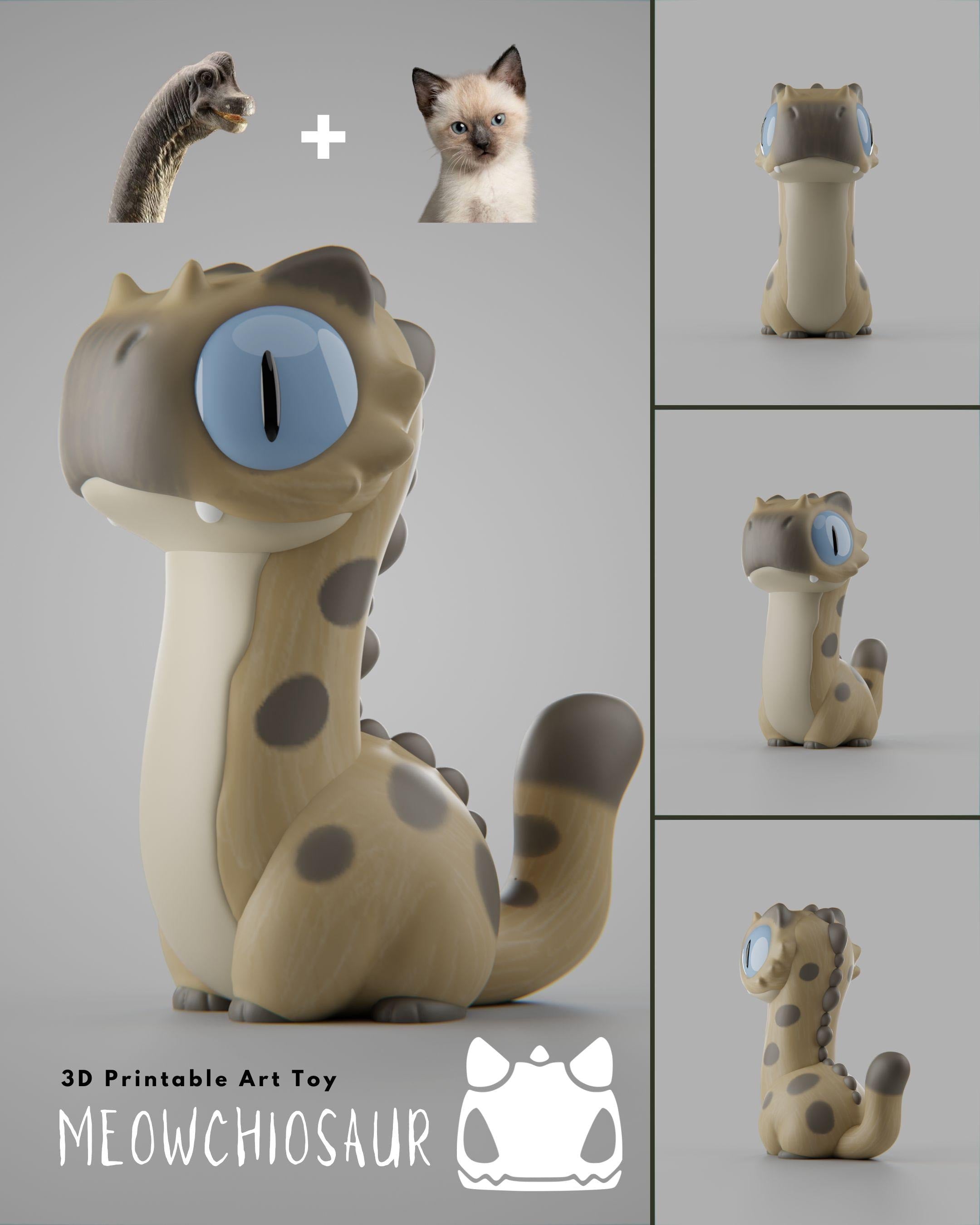 Dinocats – 3D Printable Art Toys | Grumpii Monster Figures
