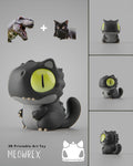 Dinocats – 3D Printable Art Toys | Grumpii Monster Figures