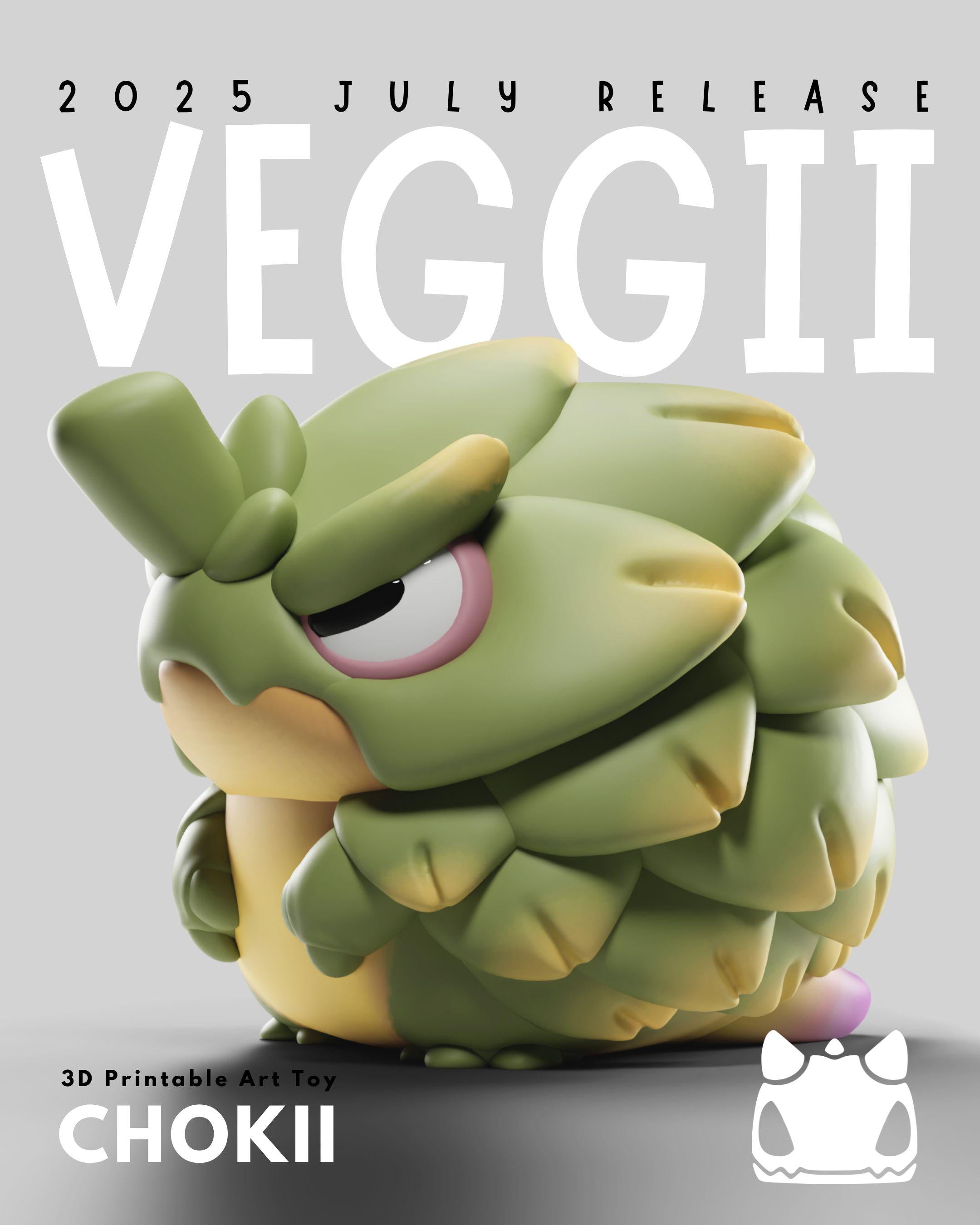 Veggii Grumpii Art Toys – 3D Printable STL Figures, Unpainted Designer Collectible (3 Inch)