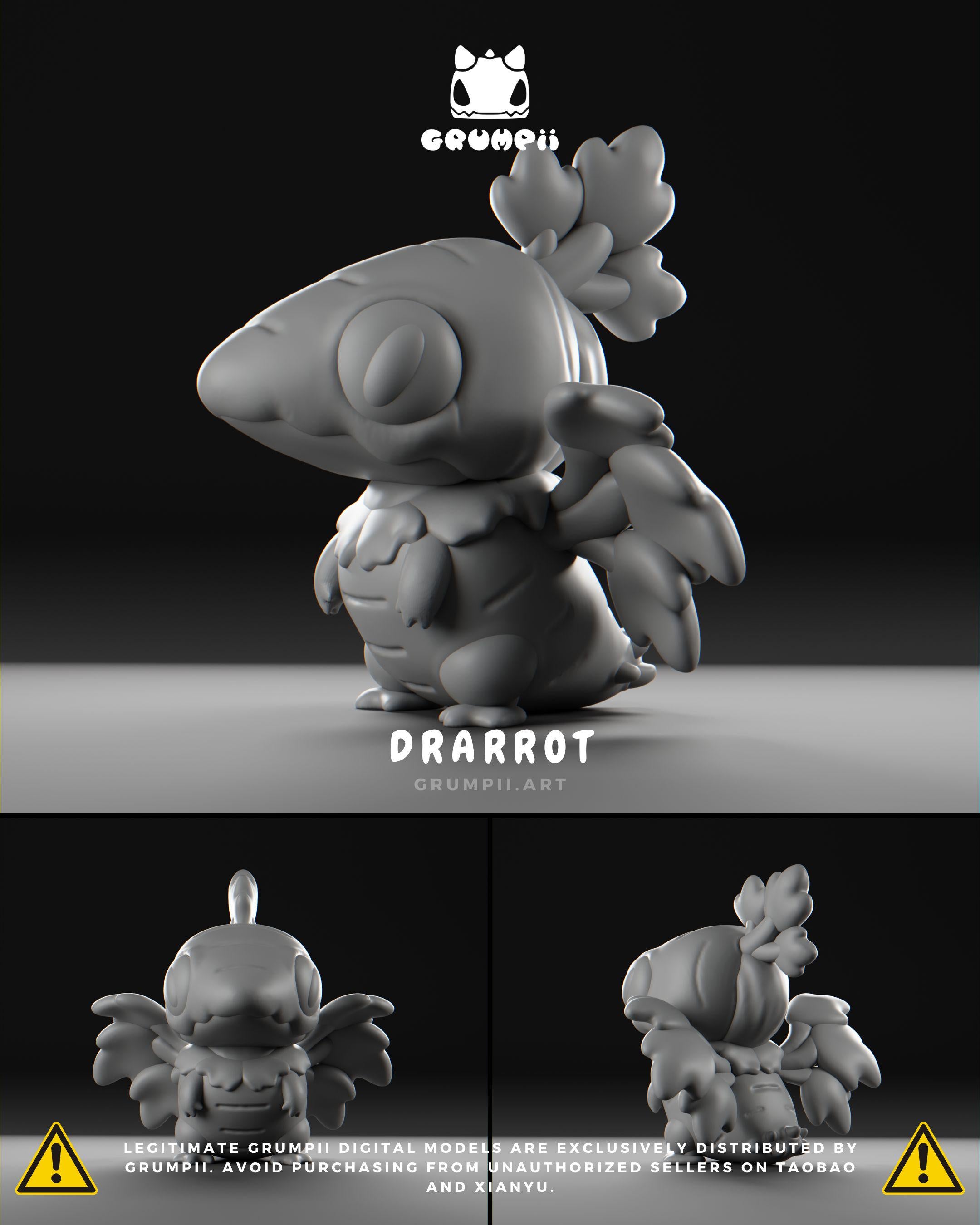 Veggii Grumpii Art Toys – 3D Printable STL Figures, Unpainted Designer Collectible (3 Inch)