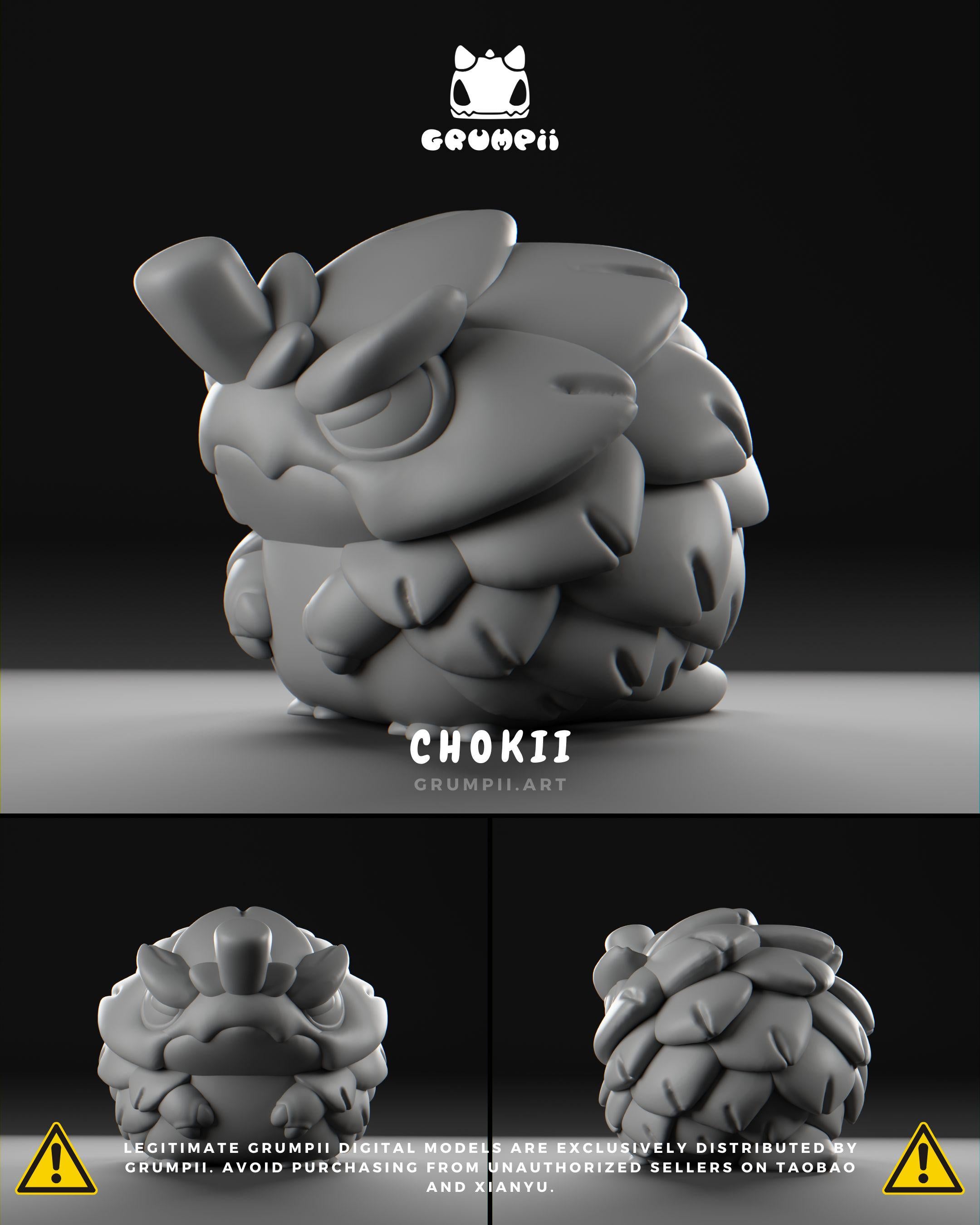 Veggii Grumpii Art Toys – 3D Printable STL Figures, Unpainted Designer Collectible (3 Inch)