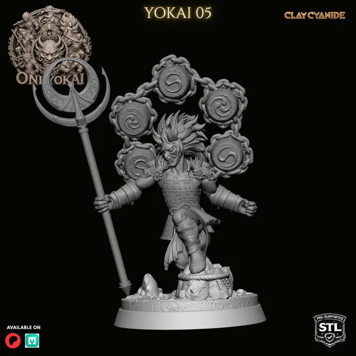 Oni Yokai – DnD Miniature | Clay Cyanide Resin STL | Fantasy Tabletop Japanese Demon Figure