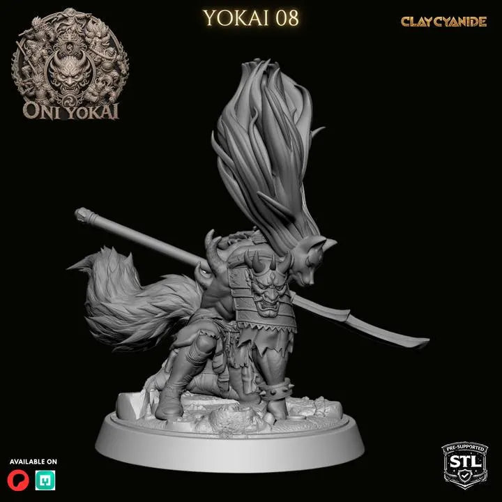 Oni Yokai – DnD Miniature | Clay Cyanide Resin STL | Fantasy Tabletop Japanese Demon Figure