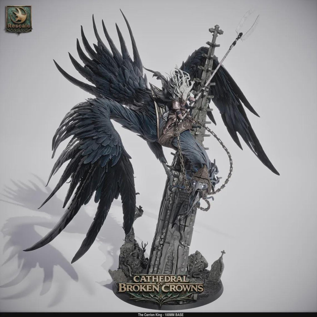 Carrion King Miniature – 100mm Boss Monster, Cathedral of Broken Crowns DnD TTRPG Resin STL