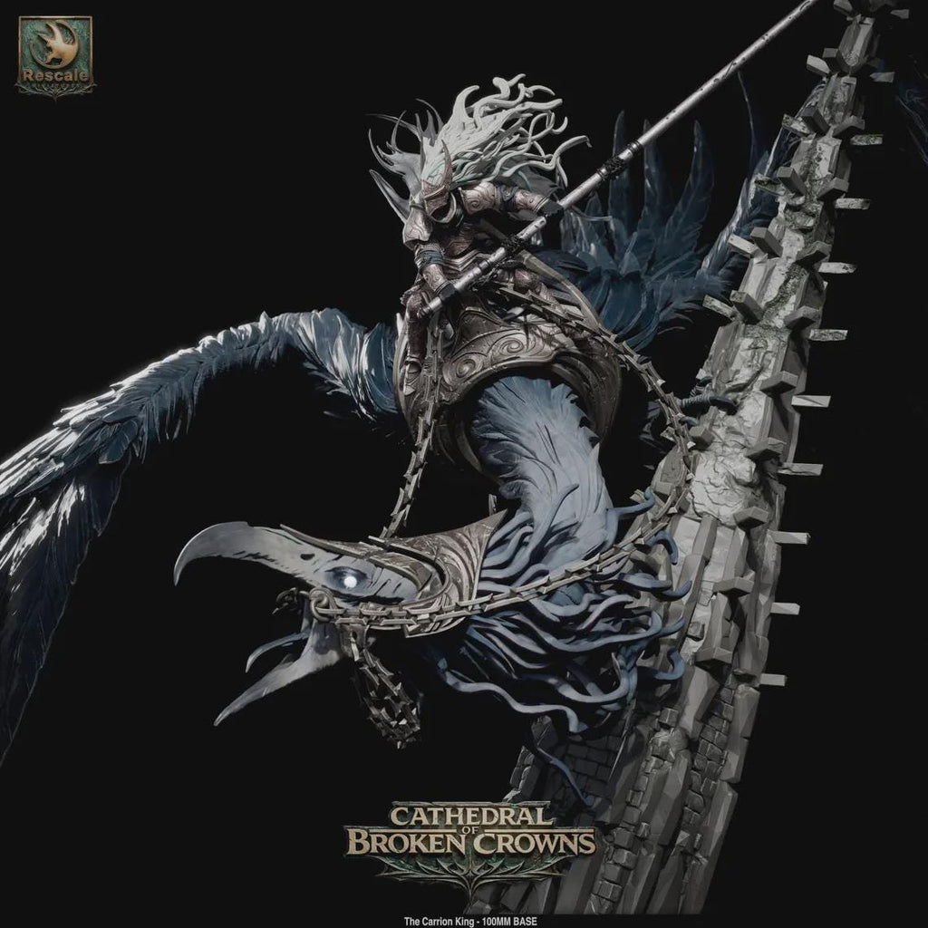 Carrion King Miniature – 100mm Boss Monster, Cathedral of Broken Crowns DnD TTRPG Resin STL