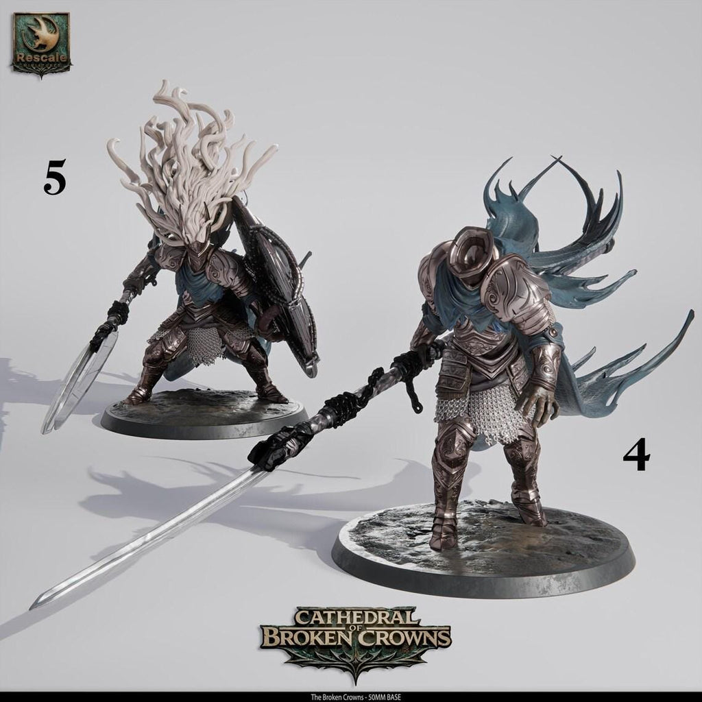 The Broken Crown – 50mm Base Miniature | Cathedral of Broken Crowns DnD TTRPG Resin STL | Tabletop Fantasy Figure