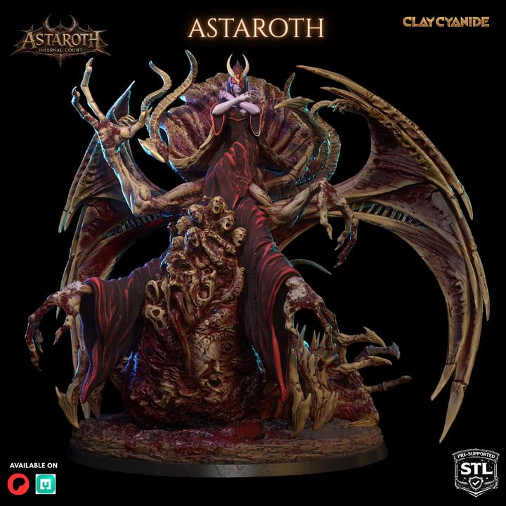 Astaroth – Infernal Court Miniature | Clay Cyanide DnD Compatible Resin STL | Dark Fantasy Tabletop Demon Figure