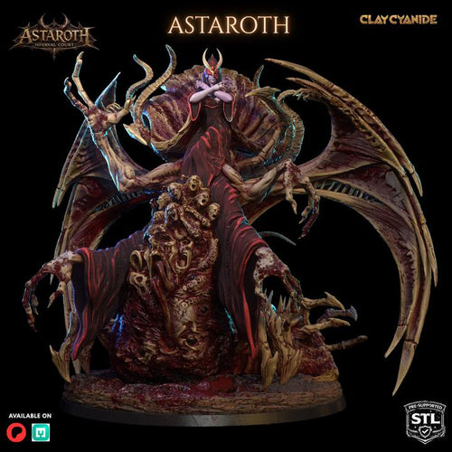 Astaroth – Infernal Court Miniature | Clay Cyanide DnD Compatible Resin STL | Dark Fantasy Tabletop Demon Figure