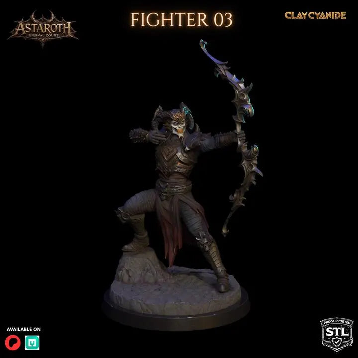 Astaroth – Infernal Court Miniature | Clay Cyanide DnD Compatible Resin STL | Dark Fantasy Tabletop Demon Figure