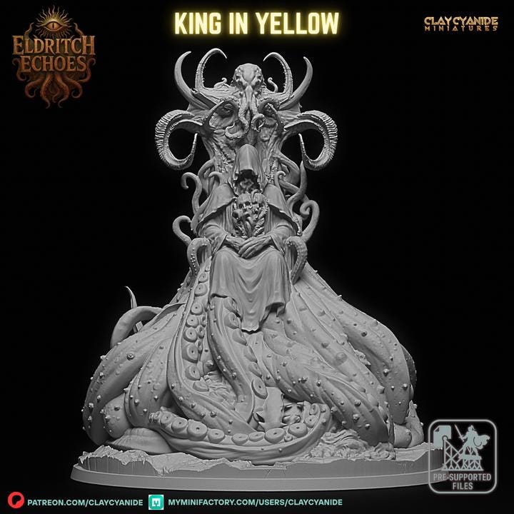 King in Yellow Miniature – Eldritch Horror TTRPG Resin Figure
