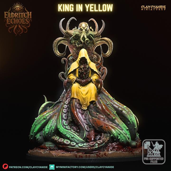 King in Yellow Miniature – Eldritch Horror TTRPG Resin Figure