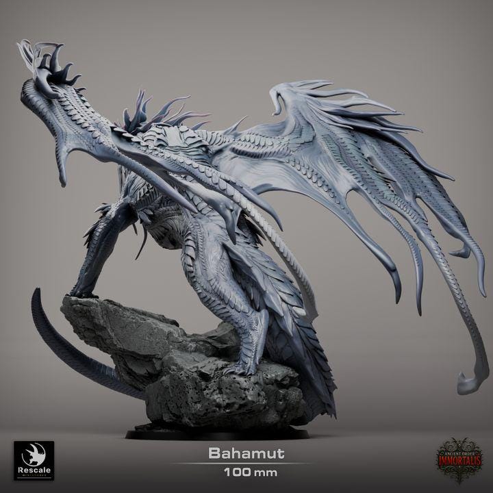 Bahamut, King of Dragons – DnD Dragon Miniature | Resin TTRPG STL | Rescale Fantasy Boss Model