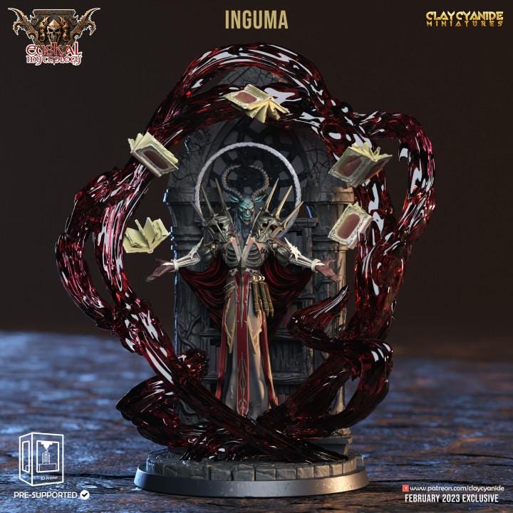 Inguma God of Dreams Miniature, Euskal Mythology TTRPG Figure, Dark Fantasy Resin Model