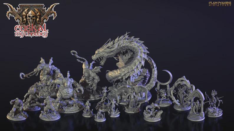 Sugaar Snake Demon Miniature – Dark Fantasy TTRPG Resin Figure (Pre-Supported)