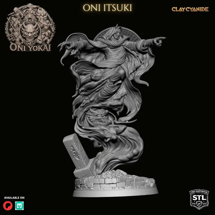 Oni Yokai – DnD Miniature | Clay Cyanide Resin STL | Fantasy Tabletop Japanese Demon Figure