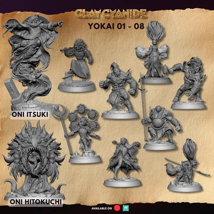 Oni Yokai – DnD Miniature | Clay Cyanide Resin STL | Fantasy Tabletop Japanese Demon Figure