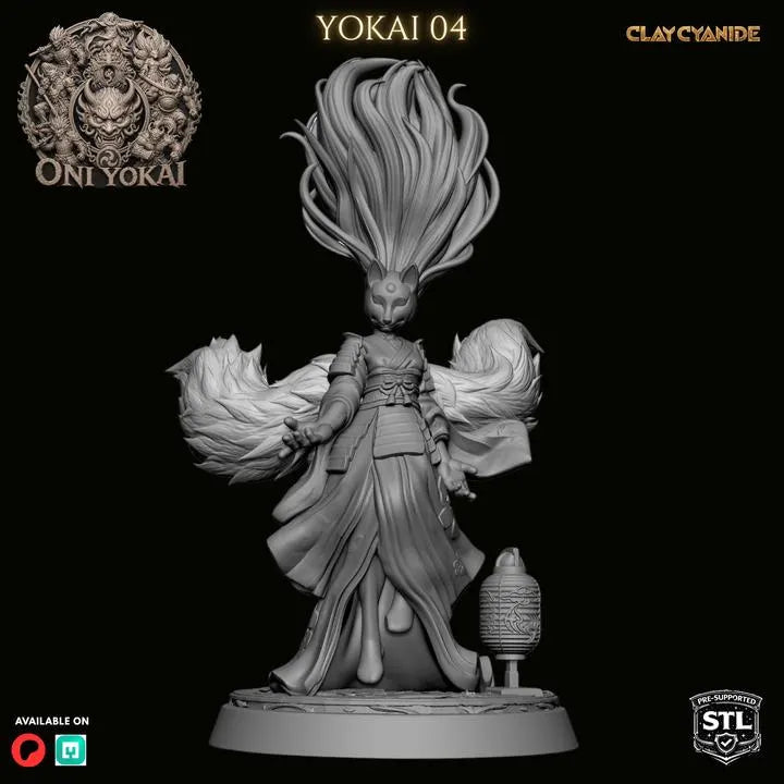 Oni Yokai – DnD Miniature | Clay Cyanide Resin STL | Fantasy Tabletop Japanese Demon Figure