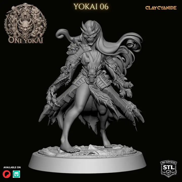Oni Yokai – DnD Miniature | Clay Cyanide Resin STL | Fantasy Tabletop Japanese Demon Figure