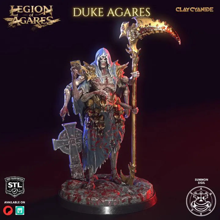Legion of Agares – DnD Miniatures | Clay Cyanide Resin STL | Fantasy Tabletop Creature Figures