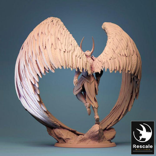 Angel Fighter – DnD Miniature | Resin TTRPG STL Figure | Rescale Tabletop RPG Celestial Warrior Model