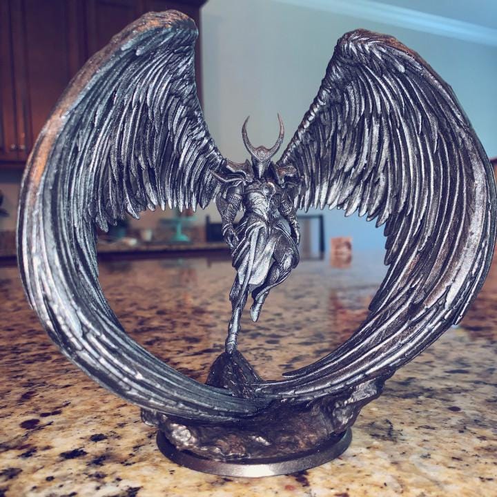 Angel Fighter – DnD Miniature | Resin TTRPG STL Figure | Rescale Tabletop RPG Celestial Warrior Model