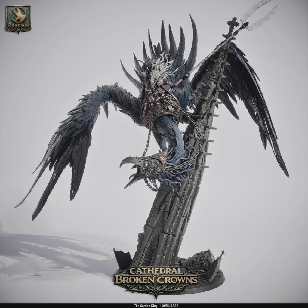 Carrion King Miniature – 100mm Boss Monster, Cathedral of Broken Crowns DnD TTRPG Resin STL
