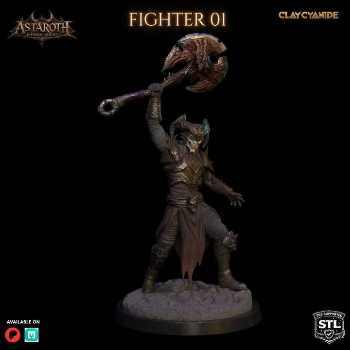 Astaroth – Infernal Court Miniature | Clay Cyanide DnD Compatible Resin STL | Dark Fantasy Tabletop Demon Figure