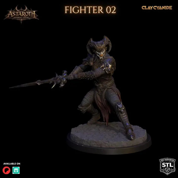 Astaroth – Infernal Court Miniature | Clay Cyanide DnD Compatible Resin STL | Dark Fantasy Tabletop Demon Figure