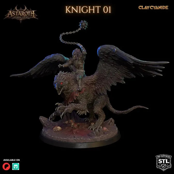 Astaroth – Infernal Court Miniature | Clay Cyanide DnD Compatible Resin STL | Dark Fantasy Tabletop Demon Figure