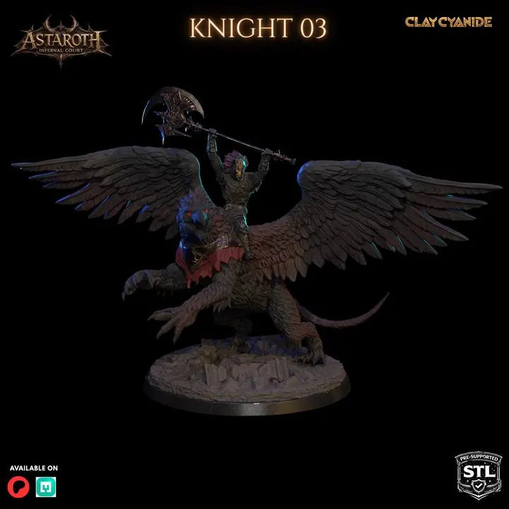 Astaroth – Infernal Court Miniature | Clay Cyanide DnD Compatible Resin STL | Dark Fantasy Tabletop Demon Figure