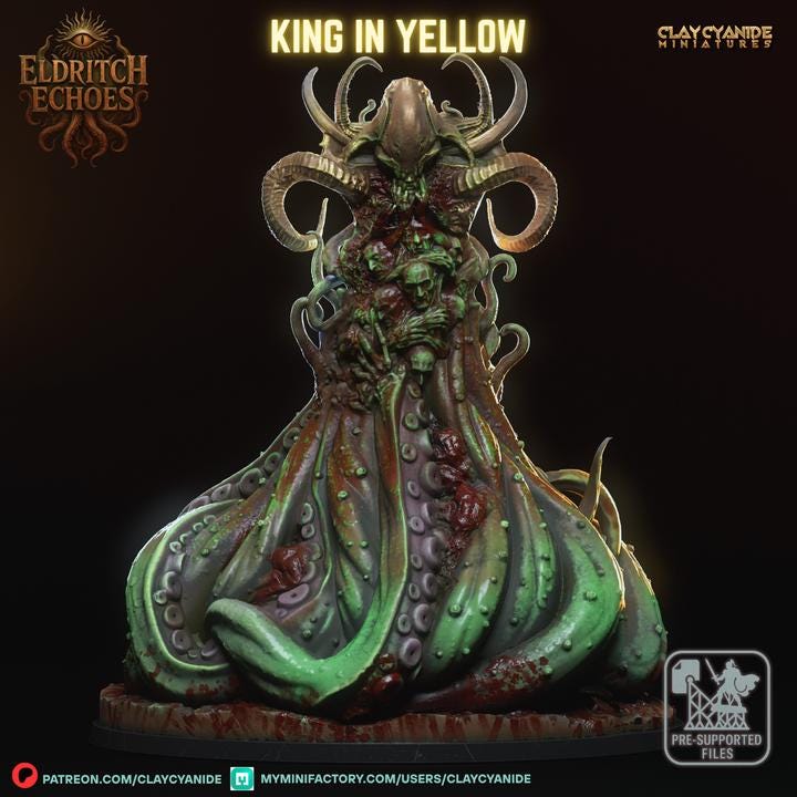 King in Yellow Miniature – Eldritch Horror TTRPG Resin Figure
