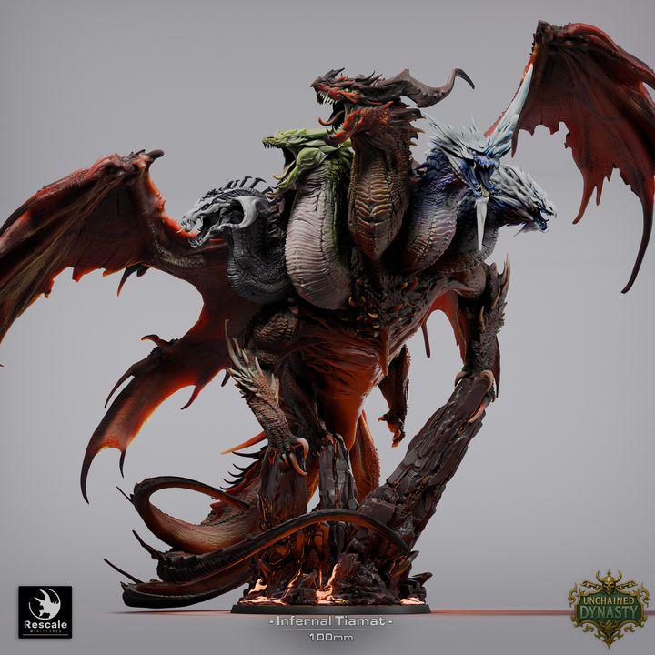 Tiamat Dragon Miniature, Resin TTRPG Boss Model, Fantasy Tabletop Game