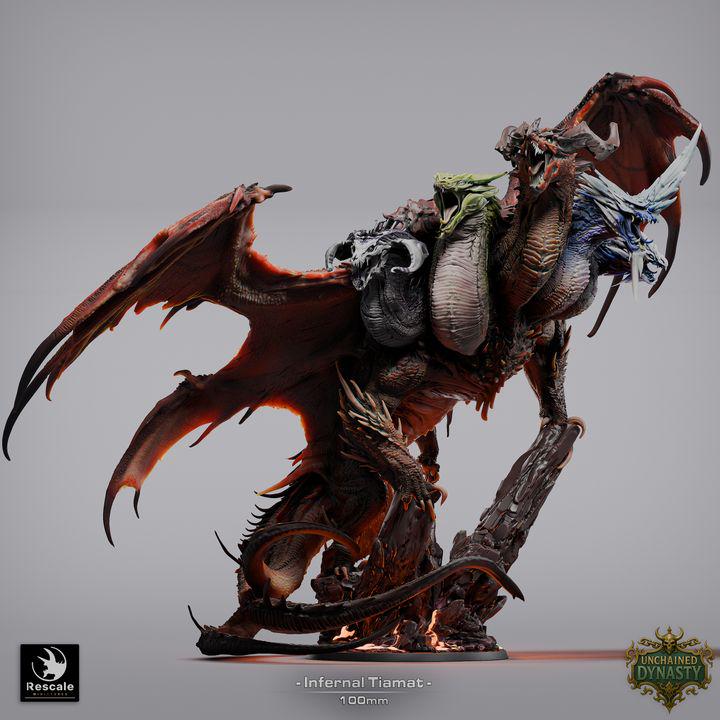 Tiamat Dragon Miniature, Resin TTRPG Boss Model, Fantasy Tabletop Game