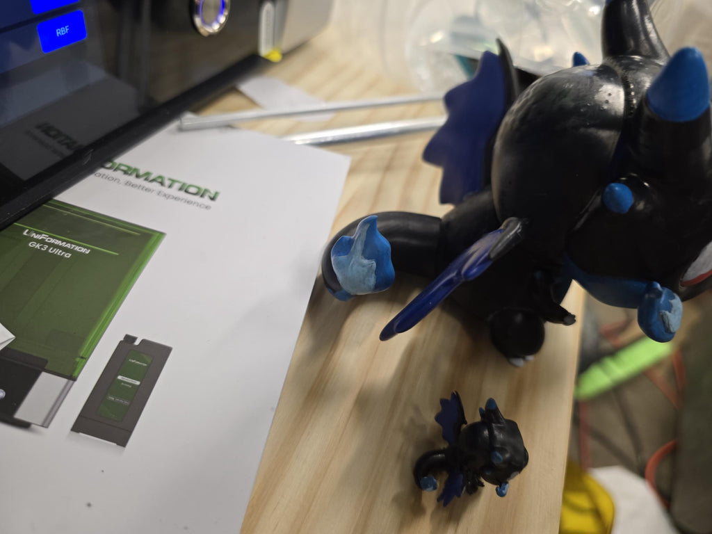 Mega Charizard Chibi Figurine | Unpainted Resin 3D Print Toy